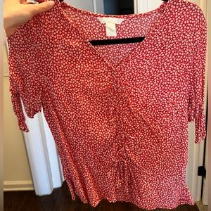 H&M - Red Scrunch Blouse